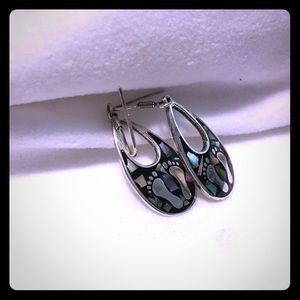 Sterling and abalone earrings